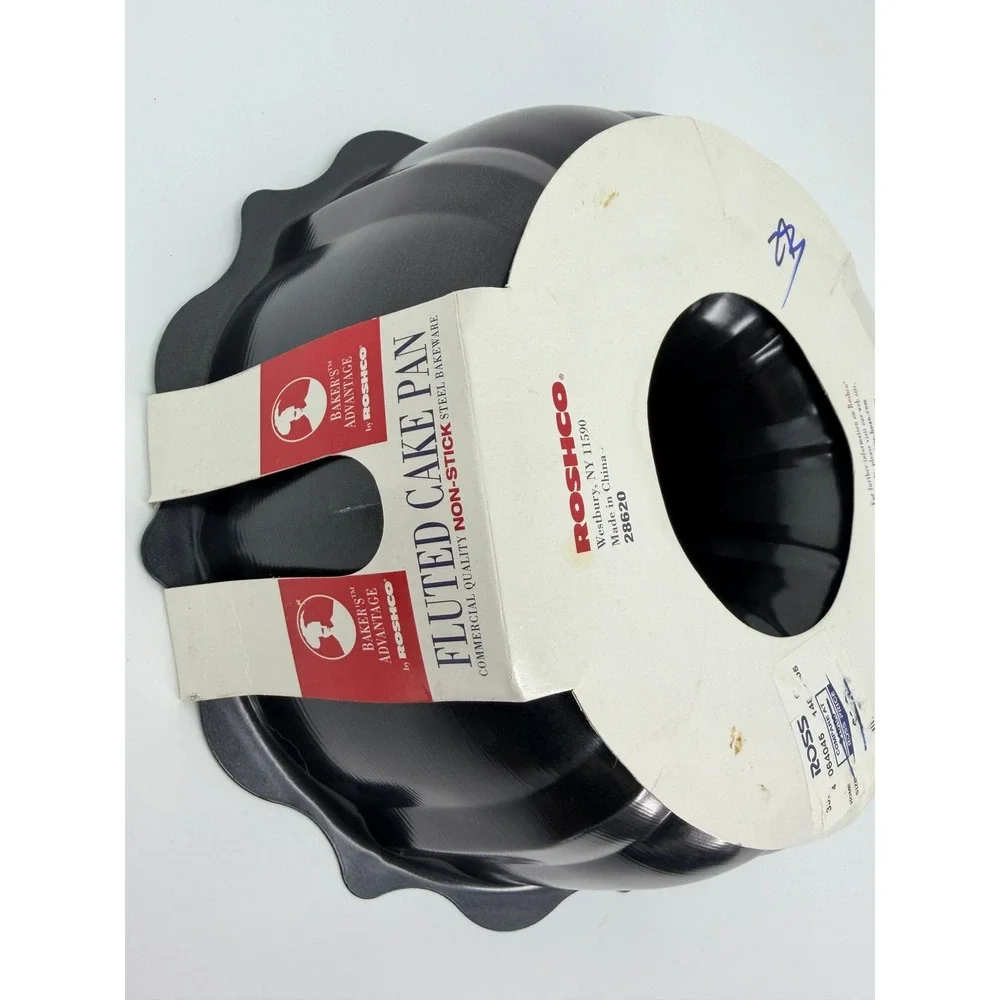 Roshco Baker's Advantage Fluted Cake Pan Non-Stick Steel Bundt Mold Oldstock